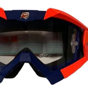 ARIETE GOGLE RIDING CROWS BASIC KOLOR GRANATOWY/POMARAŃCZOWY, SZYBKA ANTI FOG, ANTI SCRATCH, UV, ROLL-OFF READY, GĄBKA 2 WARSTWOWA