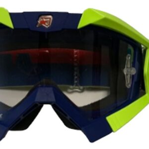 ARIETE GOGLE RIDING CROWS BASIC KOLOR GRANATOWY/ŻÓŁTY FLUO, SZYBKA ANTI FOG, ANTI SCRATCH, UV, ROLL-OFF READY, GĄBKA 2 WARSTWOWA