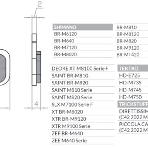 BRENTA BIKE KLOCKI HAMULCOWE ROWEROWE SINTER SPIEKANE METALICZNE PASUJE DO SHIMANO XTR BR-M9120, XT BR-M8020, SAINT BR-M820, SAINT BR-M810, ZEE BR-M640, BR-MT520, TEKTRO HD-M750 - ZASTĄPIONE PRZEZ BR21ST