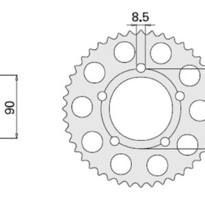 CHT WYPRZEDAŻ ZĘBATKA TYLNA 1022 38 (1022-38) DUCATI 500/600 PANTAH`81-82, PASO 750`87