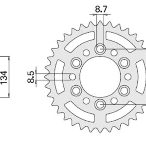 CHT WYPRZEDAŻ ZĘBATKA TYLNA 489 47 (467-47) KAWASAKI KX/KXF `84-'20 (JTR460.47) (ŁAŃC. 520) (48947JT)