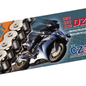 CZ ŁAŃCUCH NAPĘDOWY 525 DZX (124 OGNIWA) ACTIVE RING (X-RING) CHROM DO 1000 CCM (40,0 KN) + ZAKUWKA DRĄŻONA