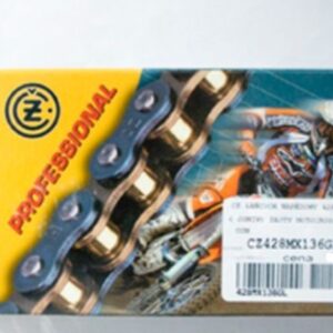 CZ ŁAŃCUCH NAPĘDOWY 428 MX (130 OGNIW) ZŁOTY (MOTOCROSS DO 110 CCM) (23,0 KN) + ZAPINKA