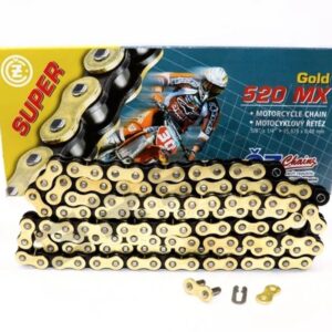 CZ ŁAŃCUCH NAPĘDOWY 520 MX (118 OGNIW) ZŁOTY (MOTOCROSS) DO 450 CCM (35,8 KN) + ZAPINKA
