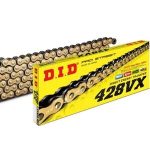 DID ŁAŃCUCH NAPĘDOWY 428VXGB-134 (134 OGNIW) X-RING ZŁOTY (OTWARTY + ZAKUWKA)