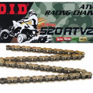 DID ŁAŃCUCH NAPĘDOWY 520ATV2GB-98 (98-OGNIW) X-RING ZŁOTY (OTWARTY + ZAPINKA) - ZASTĘPUJE 520ATV