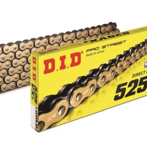 DID ŁAŃCUCH NAPĘDOWY 525VX3GB-122 (122 OGNIW) X-RING ZŁOTY (OTWARTY + ZAKUWKA)