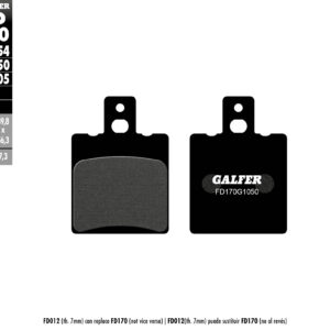 GALFER KLOCKI HAMULCOWE KH047 PÓŁMETALICZNE (GRUBOŚĆ 7,3MM) SCOOTER