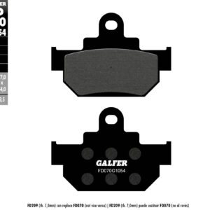 GALFER KLOCKI HAMULCOWE KH106/2 PÓŁMETALICZNE (GRUBOŚĆ 9,5MM)
