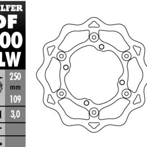 GALFER TARCZA HAMULCOWA PŁYWAJĄCA KAWASAKI KXF 250/450 '06-, KLX 450 '07-