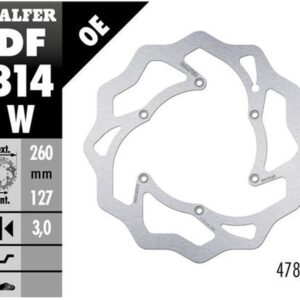 GALFER TARCZA HAMULCOWA PRZÓD BETA RR 250/300/350 '12-, RR 390/400/430/450/450/498 '14-, XTRAINER 250/300 '15- WAVE (260X127X3MM)