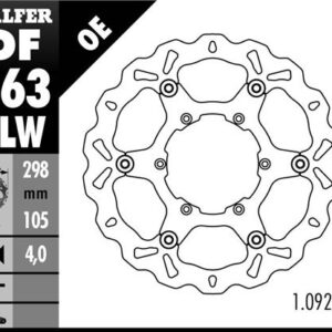 GALFER TARCZA HAMULCOWA PRZÓD BMW F 650/700/800 GS 93-13 (298X105X4) WAVE