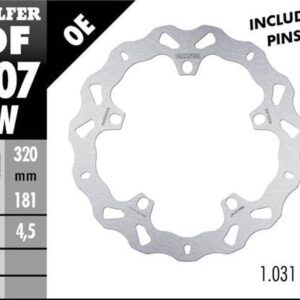 GALFER TARCZA HAMULCOWA PRZÓD BMW F 800R/S/ST/GT '09-; F 900XR '20-; R 850R/RT '04; R 1100S '01-; R 1100/1500/1200/1250S/R/RT/S/ST/GS '01-; K 1200/1300/1600LT/GT/S/RS '02-; HUSQVARNA NUDA 900R '11- (WAVE FIXED) (320X181X4,5MM)
