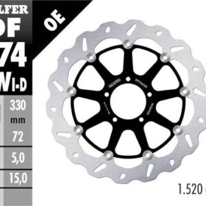 GALFER TARCZA HAMULCOWA PRZÓD DUCATI 1098 '07-'08; 1198S/R '09-; 1103/1199/1299 PANIGALE '12-; MULTISTRADA 1103 V4 '21-23 (LEWA) (WAVE FLOATING) (330X72X5MM)