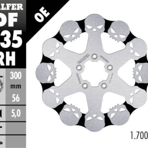 GALFER TARCZA HAMULCOWA PRZÓD HARLEY-DAVIDSON (300X56X5) SKULL (WZÓR CZASZKI)