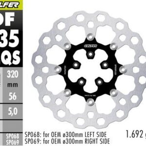 GALFER TARCZA HAMULCOWA PRZÓD HARLEY-DAVIDSON (320X56X5) PŁYWAJĄCA (CUBIQ) (OVERSIZE) (WYMAGA SP068;SP69)