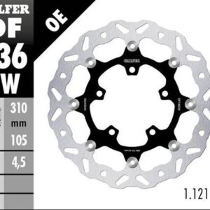 GALFER TARCZA HAMULCOWA PRZÓD HONDA CB 500X (ABS) '19-'21, CB 650R '19-'23; CBR 650R '19-'23 (WAVE FLOATING) (310X105X4.,5MM)