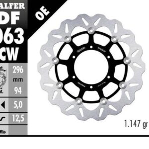 GALFER TARCZA HAMULCOWA PRZÓD HONDA CBR 600F4 i SPORT '01-'10; CB 900 HORNET '01-; VTX 1800C '01- (WAVE FLOATING) (296X94X5MM)