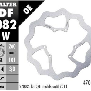 GALFER TARCZA HAMULCOWA PRZÓD HONDA CRF 250R/300R/450R/RX/L/RS '15- WAVE (260X101X3MM)