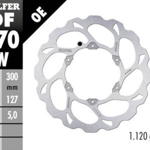 GALFER TARCZA HAMULCOWA PRZÓD KTM 690R ENDURO '08-'23; 950R SUPER ENDURO '06-; 990 ADVENTURE '06-; 990R SUPER ENDURO '06-; HUSQVARNA 701 ENDURO '16- (WAVE FLOATING) (300X127X5MM)