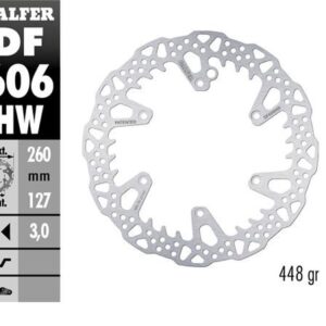GALFER TARCZA HAMULCOWA PRZÓD KTM SX/EXC/SX-F/EXC-F '93-'25; GS/MX/LC4 '93-'25; GAS GAS EC/EC-F/MC/MC-F '21-'25; HUSQVARNA TC/TE/TX/FC/FE/FS '14-'25; HUSABERG TE/FE/FC/FX '04-'16; TRIUMPH TF 250X '24 (260X127X3MM) SHARK ENDURO MX