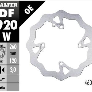 GALFER TARCZA HAMULCOWA PRZÓD SHERCO SE/SEF 250/300/450 '14-, (TYLKO Z ZAWIESZENIAMI WP I KAYABA) WAVE (260X120X3MM)