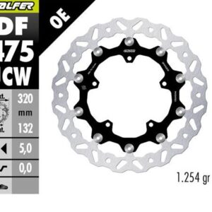 GALFER TARCZA HAMULCOWA PRZÓD YAMAHA MT-10 '17-; YZF -R6 '17-'23; YZF-R9 '25; FZ 1 '06'; YZF-R1 '04-'23; V MAX 1700 '09- (WAVE FLOATING) (320X132X5MM)
