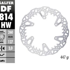 GALFER TARCZA HAMULCOWA PRZÓD BETA 250RR '12-'24; 300RR '13-'24; 350RR '13-'24; 400/430/450/480/498 '13-'24; X-TRAINER '15-'24 (260X127X3MM) SHARK ENDURO MX