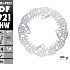 GALFER TARCZA HAMULCOWA TYŁ SHERCO SE 125 '21-'24; 250SE/SEF '14-'24; 300SE/SEF '14-'24; 450SEF '15-'24 (220X112X5MM) SHARK ENDURO MX