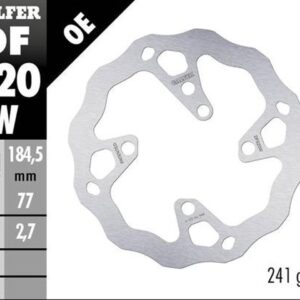 GALFER TARCZA HAMULCOWA TYŁ BETA EVO 125 '20-'23; 250 2T '20-'23; 300 2T '20-'23; 300 4T '20-'23 (WAVE FIXED) (184X77X2,7MM)