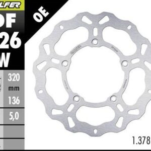 GALFER TARCZA HAMULCOWA TYŁ BMW K 1600GT '11; K 1600 GRAND AMERICA '18- (WAVE FIXED) (320X136X5MM)