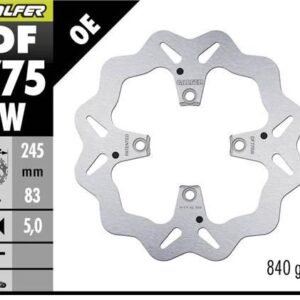 GALFER TARCZA HAMULCOWA TYŁ DUCATI 1098 '07-; PANIGALE '18-; STREETFIGHTER '09- (WAVE DISC) (245X83X5MM)