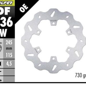 GALFER TARCZA HAMULCOWA TYŁ DUCATI 350/400/600/620/750/800/851/888/ 900/907/959 '89-; MONSTER 600/620/695/696/750/800/821/937 '94-; SCRAMBLER 800/1000 '15-(WAVE DISC) (245X115X4,5MM)