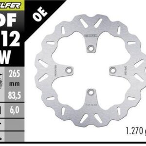 GALFER TARCZA HAMULCOWA TYŁ DUCATI DIAVEL 1200/1260 '11-; MULTISTRADA 1200/1260 '15-; X DIAVEL 1200/1260 '19 (WAVE DISC) (265X83,5X6MM)