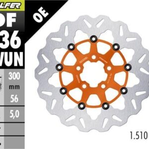 GALFER TARCZA HAMULCOWA TYŁ HARLEY-DAVIDSON (300X56X5) PŁYWAJĄCA KOLOR POMARAŃCZOWY
