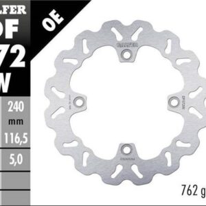 GALFER TARCZA HAMULCOWA TYŁ HONDA CBF 500N '04-; CB 600 HORNET '07-; CBF 600S/N '04-; CB 750 HORNET '22- (WAVE FIXED) (240X116,5X5MM)