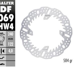 GALFER TARCZA HAMULCOWA TYŁ HONDA CR 125/250; CRF250R '04-'23; CRF 450R '09-'23 (240X140X4MM) SHARK ENDURO MX