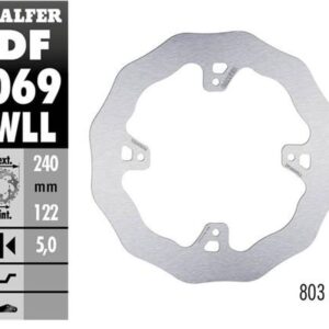 GALFER TARCZA HAMULCOWA TYŁ HONDA CR 125R/250R '95-'07, CR 500 '95-'00, CRF 250R/450R '02- WAVE (240X122X5MM)