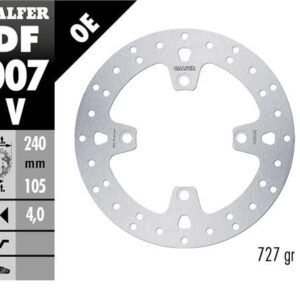 GALFER TARCZA HAMULCOWA TYŁ HONDA XL 600/650/700V TRANSALP '91-'07; CB 500 '97-'05; CB750 '92-'02; CB 900 HORNET '02-'07; BUELL '93-'10 (240X105,5X4MM)