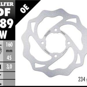 GALFER TARCZA HAMULCOWA TYŁ KTM 65 SX '98-'22, GAS GAS MC 65 '21-22 (160X45X3) (4X6,5MM) WAVE