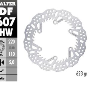 GALFER TARCZA HAMULCOWA TYŁ KTM SX/EXC/SX-F/EXC-F '93-'23; GS/MX/LC4 '93-'23; GAS GAS EC/EC-F/MC/MC-F '21-'24; HUSQVARNA TC/TE/TX/FC/FE/FS '14-'24; HUSABERG TE/FE/FC/FX '04-'16; TRIUMPH TF 250X '24 (220X110X5MM) SHARK ENDURO