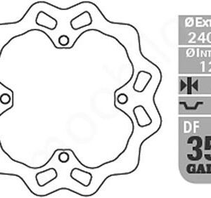 GALFER TARCZA HAMULCOWA TYŁ SUZUKI RMZ 250 '07-'19, RMZ 450 '06-'18, RMX 450Z '10-'18 WAVE (240X122X4MM)