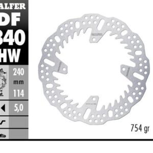 GALFER TARCZA HAMULCOWA TYŁ TM EN/MX 125/144/250/300/450/ 530 '15-'24; 125/144 FI EN '24-; 250/300/450 FI EN '24- (240X114X5MM) SHARK ENDURO MX