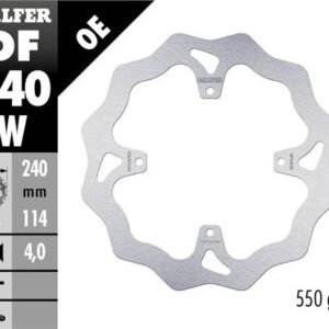 GALFER TARCZA HAMULCOWA TYŁ TM RACING MX 125-530 15-21, EN 125-530 '15-21, SMR 450/530/660 '15- (240X114X4MM) (4X6,25MM) WAVE