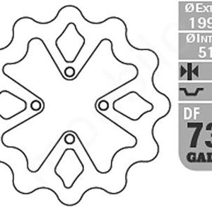 GALFER TARCZA HAMULCOWA TYŁ YAMAHA YFZ 450 '03-05 (199X51,2X3,5MM)