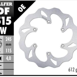 GALFER TARCZA HAMULCOWA TYŁ YAMAHA YZ 125 '18-'22, YZ 250F/450F '18-'20 WAVE (245X115X4MM)