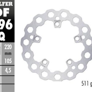 GALFER TARCZA HAMULCOWA TYŁ YAMAHA YZF-R6 '03-'23; YZF-R1 '04-'23; MT-10 '16- (CUBIQ FIXED) (220X105X5MM)