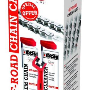 IPONE OFF ROAD CHAIN CARE ZESTAW DO CZYSZCZENIA I SMAROWANIA ŁAŃCUCHA (2 X 750ML) ZE SZCZOTKĄ (CARELINE) (AKC) (4)