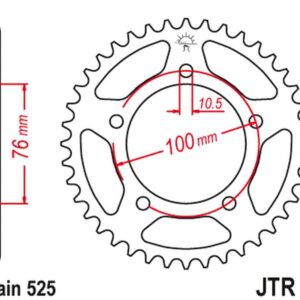JT ZĘBATKA TYLNA 4456 46 BENELLI IMPERIALE 400 '18-'21, LEONCIO 800 '22-'23, BN 600 GT '16-'17, BN 600 R '14-'17 (445646JT) (ŁAŃC. 525) (OEM: 60002P250000)