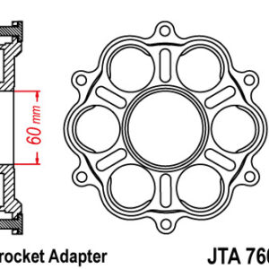 JT ADAPTER ZĘBATKI TYLNEJ DUCATI 1098/1099/1198, MULTISTRADA 1200, DIAVEL 1198